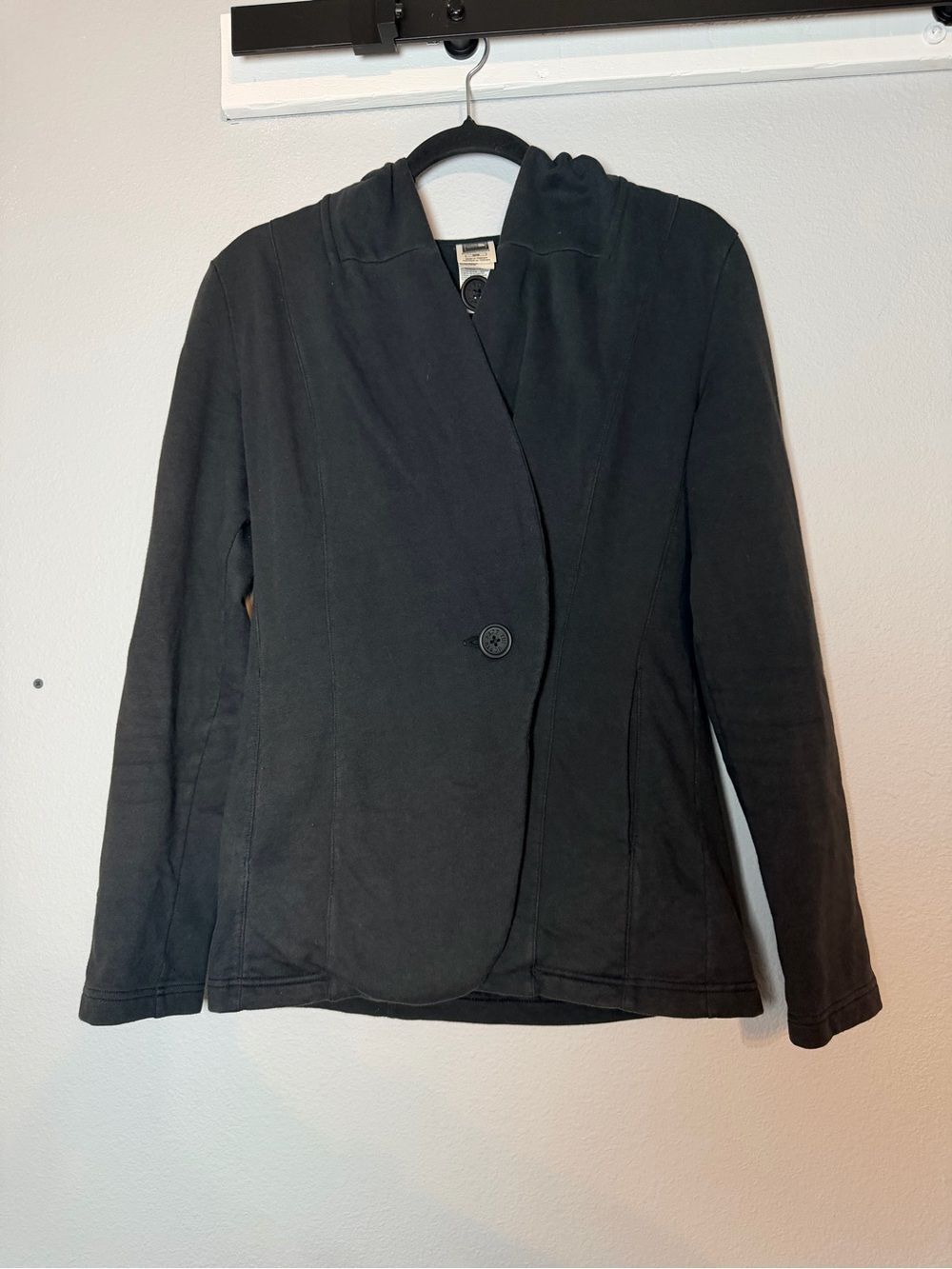 The North Face Button Front Hoodie Sweatshirt Medium Faded Black